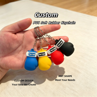 Porte-clés 3D personnalisé avec logo, gants de boxe, porte-clés personnalisé en caoutchouc PVC souple, breloques 3D, accessoires