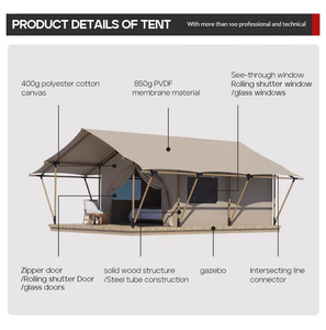 Superstar Outdoor Luxury African Desert Glamping Canvas Safari Resort Hotel Carpa Casa Marco de madera con poste de aluminio Camping - Product Image 2