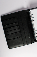 Carnet à feuilles mobiles A5 en cuir PU de luxe personnalisé avec 6 anneaux argentés ou dorés, classeur, planificateur, portefeuille avec porte-stylo