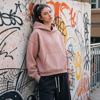 Sweat à capuche épais doublé polaire 355g Underground Culture, coupe courte et large, style grunge unique et tendance