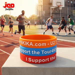 Bracelet promotionnel en silicone personnalisé avec nom, en caoutchouc écologique, imprimé, pour événement, cadeau publicitaire, durable, avec logo et métal - Product Image 3