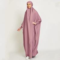 Abaya modeste bleu clair pour femmes musulmanes avec poignets texturés Hijab intégré Robe islamique élégante et décontractée