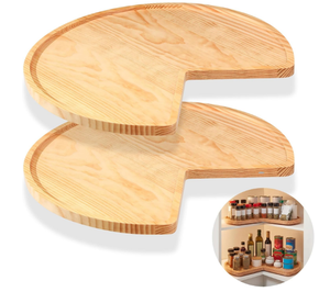 Wood Lazy Susan Turntable Organizer for Kitchen Pantry <b>Spice</b> <b>Storage</b> - Product Image 1