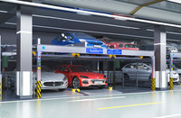 Vente chaude 4 poteaux ascenseur de stationnement en acier abri de voiture vertical à trois niveaux pour 3 voitures mode d'entraînement de moteur pour parking de voiture
