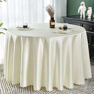 Nappe de table ronde de luxe en satin doré pour événements, décoration de table de 120 cm pour mariage - Product Image 6