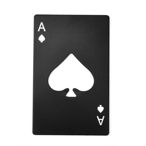 Black Silver Stainless Steel Flat Playing Card Credit Card Shaped Eco-Friendly Dishwasher <b>Safe</b> Bottle Opener Kitchen <b>Tool</b> for - Product Image 1