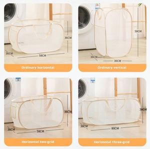 Cestas de Lavandería Rectangulares Ecológicas de Malla con Marco de Acero con Alto Contenido de Carbono, Cesto de Lavandería Plegable - Product Image 4