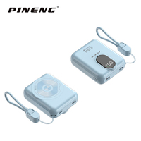 PINENG PN-725PD 10000mAh Batterie externe magnétique sans fil 22.5W Charge rapide Câble intégré
