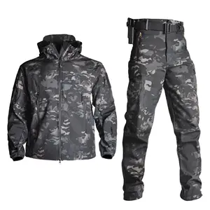 JinTeng Shark Skin Warm Keeping Suit Camouflage Plush Clothes Thickened Suit Autumn and Winter Tactical Soft Shell Uniform