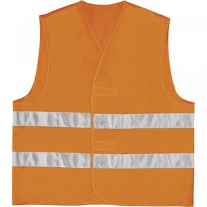 DELTA PLUS - GILP2ORGT-M Polyester fluorescent <b>orange</b> high visibility vest with parallel assembly - EAN MW129235 <b>HI</b>-<b>VIS</b> WORKWEAR - Product Image 1
