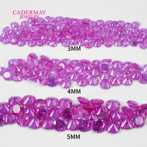 Cadermay Rose Red Zircon Loose Stones Round 2 3mm For Jewelry Making - Product Image 2