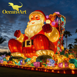 Đèn lồng Trung Quốc minh họa Giáng sinh Ông già Noel vải lụa lớn đèn chiếu sáng cho chương trình công viên - Product Image 5