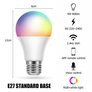 A60 9W RGB SMD <span class=keywords><strong>Ampoule</strong></span> LED Dimmable CCT Réglable Tuya Télécommande APP Contrôle E27 Smart WIFI <span class=keywords><strong>Ampoule</strong></span> LED pour AC E26 B22 E17 - Product Image 4