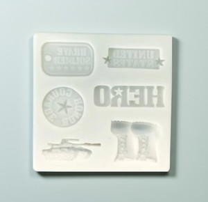 Moule en silicone S60g pour bottes militaires, moule à chocolat et fondant en forme de char, décoration de <span class=keywords><strong>gâteau</strong></span>, résine pour vétérans - Product Image 1