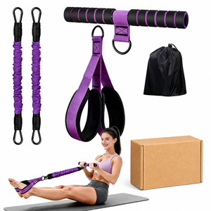 Pédale de résistance avec bande de résistance, assistant pour les sit-ups, équipement de fitness pour l'entraînement abdominal, entraîneur de jambes et de ventre, corde de traction pour femmes - Product Image 6