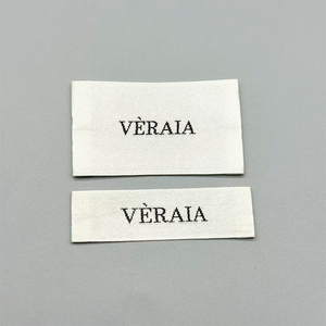 High-end simple and delicate satin fabric logo custom-made three-dimensional weaving method <strong>midline</strong> gold-lettered high-end cloth - Product Image 4
