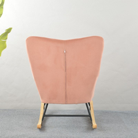 Fauteuil de balcon nordique décontracté, chaise à bascule confortable avec base en bois massif sécurisée, chaise à bascule douce