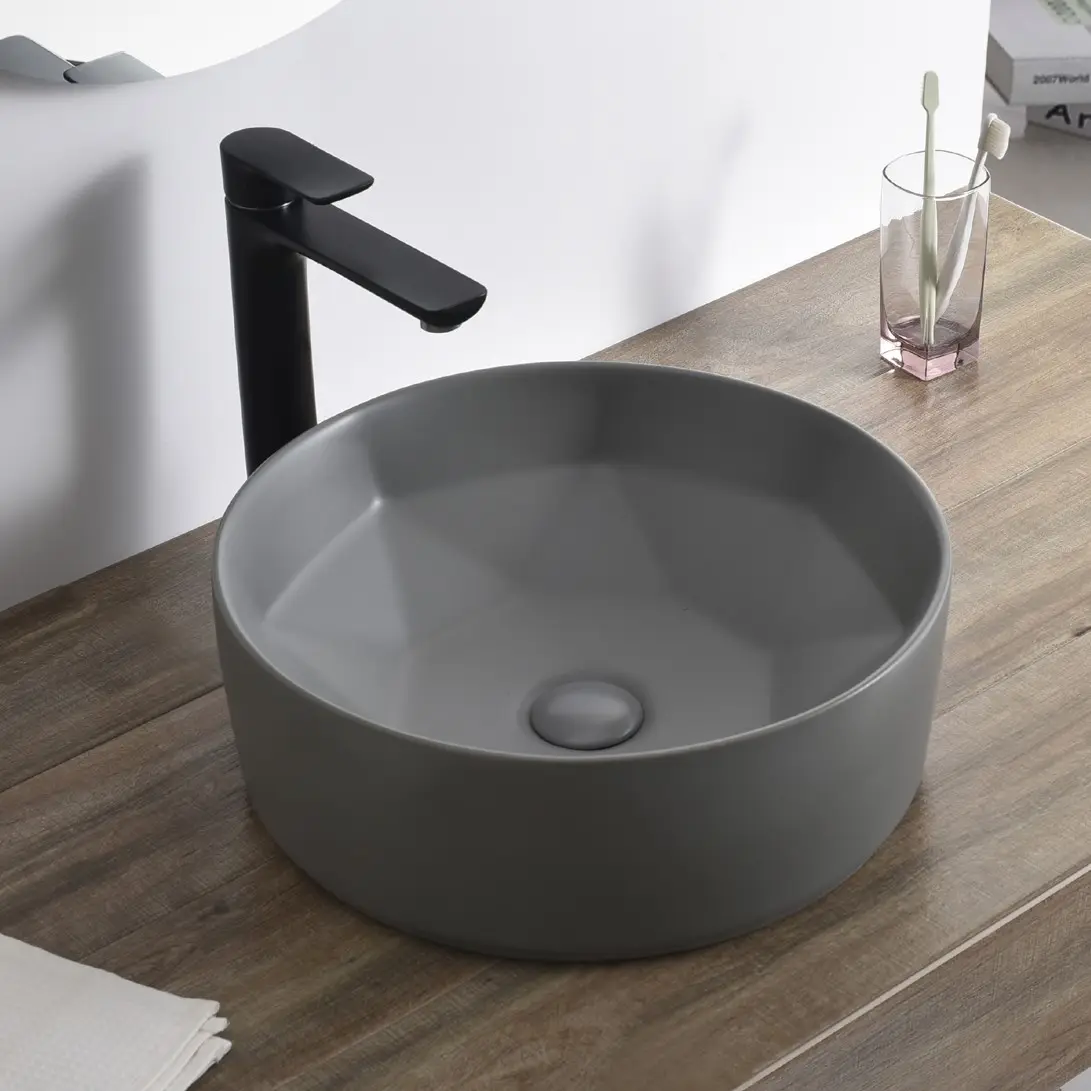 Antico lusso di buona qualità wc forma rotonda marrone autopulente smalto lavandino bagno lavabo in ceramica lavabo per mani e viso