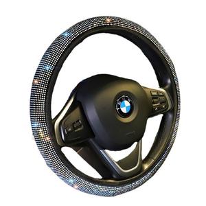 Funda de <span class=keywords><strong>Volante</strong></span> Elástica de Fibra Sintética Brillante <span class=keywords><strong>con</strong></span> Incrustaciones de Diamantes, Sin Anillo Interior, Superventas - Product Image 5