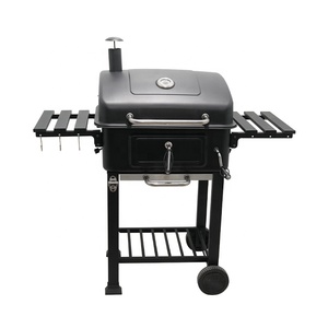 Parrilla de Carbón de Acero Inoxidable de Primera Calidad con Carro y Mesa Lateral, <span class=keywords><strong>Barbacoa</strong></span> <span class=keywords><strong>Portátil</strong></span> y Conveniente - Product Image 1