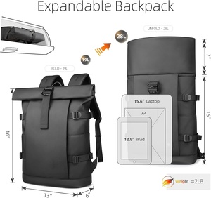 Zaino da Viaggio Arrotolabile per Voli, <span class=keywords><strong>Zaini</strong></span> per Laptop Approvati per Uomo e Donna, Borsa da Viaggio d'Affari per Aerei - Product Image 2