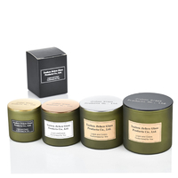 Bocaux à bougies en verre de luxe de haute qualité avec logo personnalisé, cylindriques, 4oz, 6oz, 8oz, 12oz, vert mat, résistants à la chaleur, Noël, avec couvercles et boîte