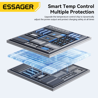 ESSAGER OJD-132 Support de chargeur sans fil magnétique 15W pliable 4 en 1 pour montre, écouteurs, téléphone, bureau avec lumière LED