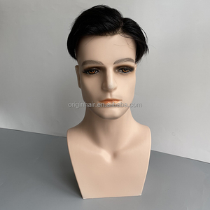 Toupet da <span class=keywords><strong>Uomo</strong></span> di Design Europeo con Base in Seta Parrucca Invisibile Naturale e Sistema di Protesi Capillare Corretto Capelli Vergini Acconciatura Naturale - Product Image 2