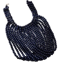 Ensemble collier ras-du-cou et boucles d'oreilles perlées faites à la main pour femme, style africain, avec pampilles colorées, chaîne de clavicule bohème