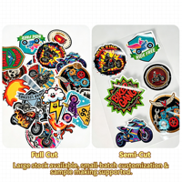 Feuille d'autocollants découpés Honli pour moto, motif dessin animé, autocollants adhésifs étanches en PVC, 30 pièces, cadeau pour casque, ordinateur portable, enfants, bricolage