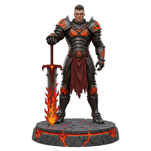 Özel Tasarım <span class=keywords><strong>3D</strong></span> PVC Ateşli Zırh Şövalye Figürü <span class=keywords><strong>Model</strong></span> Heykeli Koleksiyon Masaüstü Süsü - Product Image 2