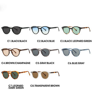 28021 高品質卸売 TR90 サングラス レオパード柄 ラウンド カスタムロゴ入りサングラス 男女兼用 - Product Image 4