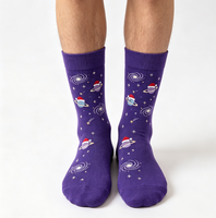 Chaussettes en coton à motif de gnome de Noël, antidérapantes et extensibles, design amusant, cadeaux de fête, boîte cadeau OEM