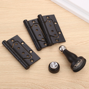 Charnière de porte en acier inoxydable 4,5 pouces noire pour porte en bois, silencieuse, en acier au manganèse, style moderne et simple - Product Image 1