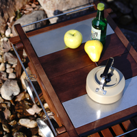 Table IGT pliante en bois massif pour l'extérieur, table combinée tactique extensible à 2 unités pour pique-nique, camping, barbecue et rassemblements en plein air