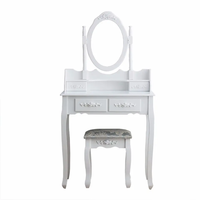 Miroir de toilette pour femmes, coiffeuse en bois, meuble, bureau personnalisé, miroir de maquillage en bois massif pour chambre à coucher, carton moderne