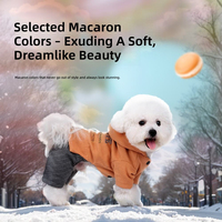 Combinaison à capuche pour chien, résistante au vent, pratique, en deux pièces, doublure en flanelle de polyester, vêtements pour animaux de compagnie, Teddy, Pomeranian, printemps, hiver, quotidien