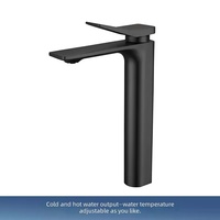 Robinet de lavabo moderne en laiton chromé, monocommande, à eau chaude et froide, avec douchette extractible haute pour salle de bain
