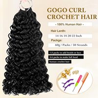 Nouvelles extensions de cheveux humains au crochet à pointe effilée, bouclées, pour tressage, tresses bohèmes vierges, ondulations d'eau, fournisseur de cheveux humains