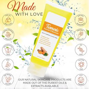 Limpiador facial <span class=keywords><strong>de</strong></span> cúrcuma <span class=keywords><strong>de</strong></span> etiqueta privada, exfoliante, <span class=keywords><strong>manchas</strong></span> que se desvanecen, lucha contra el daño solar, acné, ilumina <span class=keywords><strong>la</strong></span> piel, limpiador Facial suave - Product Image 3
