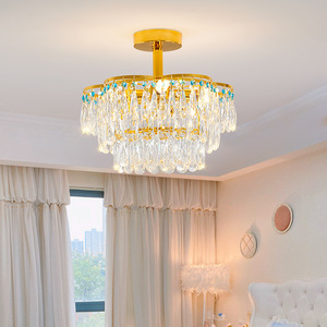 Lustre cascade en cristal K9 de luxe, plaqué or, moderne, avec franges, lampe suspendue LED pour villa, hall d'hôtel, grand salon, décoration - Product Image 4