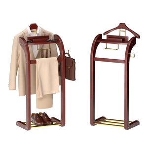 Appendiabiti da terra per <span class=keywords><strong>uomo</strong></span>, modello Executive, con porta cravatte e scarpiera, in mogano, per hotel - Vendita all'ingrosso - Product Image 4