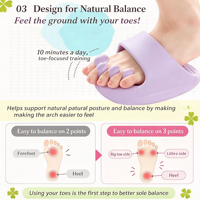 Chaussons de massage pour l'alignement des orteils avec espaceurs, chaussures d'équilibre pour l'entraînement de la voûte plantaire et le soutien de la posture