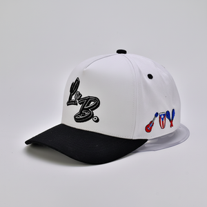 Vente en gros 5 Panel bicolore Snapback Chapeaux Hommes Femmes Tendance Vintage Trucker Casquette de Baseball Logo imprimé personnalisé pour décontracté en plein air - Product Image 1