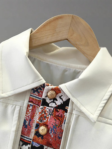 Nouveau produit personnalisé, manteau brodé pour enfants, manteau à manches longues pour garçons, veste confortable à col rabattu en cuir - Product Image 3