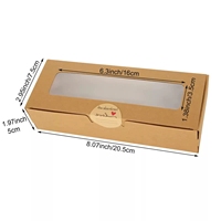 Boîte en papier kraft rectangulaire de style japonais avec fenêtre transparente, idéale pour les macarons, gâteaux, bonbons, biscuits et pâtisseries.