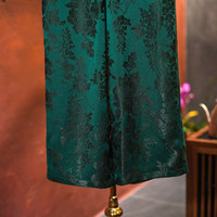 Pantalon Xiangyun en soie vert de style chinois pour femme, coupe large, taille élastique, effet amincissant et éclaircissant, nouveau modèle 5939