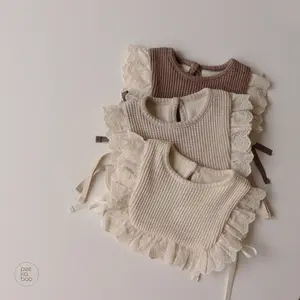 Baby Meisje Kant Prinses Slabbetjes Jongen Speeksel Handdoek Nieuwe Lente Peuters Kinderen Kleding Accessoires Effen Kleur Baby Dik Vest