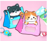 Sac cadeau unique refermable avec fenêtre transparente, motif chat et chien de dessin animé mignon, idéal pour les fêtes d'enfants, emballage de bonbons, de collations et de jouets