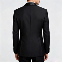 Costume de smoking noir imprimé pour homme, coupe ajustée, revers châle en satin, veste et pantalon, pour mariage, cérémonie, soirée, respirant